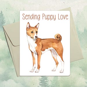 Personalisierte Basenji Karte, Geschenk für Tierliebhaber, Personalisierte Hunde Grußkarte