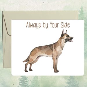Tarjeta de pastor belga malinois hecha a mano y personalizada, bonito regalo para amantes de las mascotas, tarjeta de felicitación personalizada para perro.