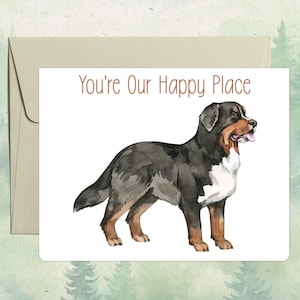 Personalisierte Berner Sennenhund Karte, süsses Haustier Liebhaber Geschenk, personalisierte Hunde Grußkarte