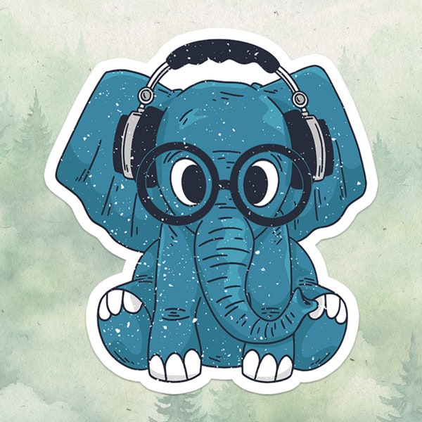 Elephant sticker, Waterproof vinyl decal, Animal lover gifts