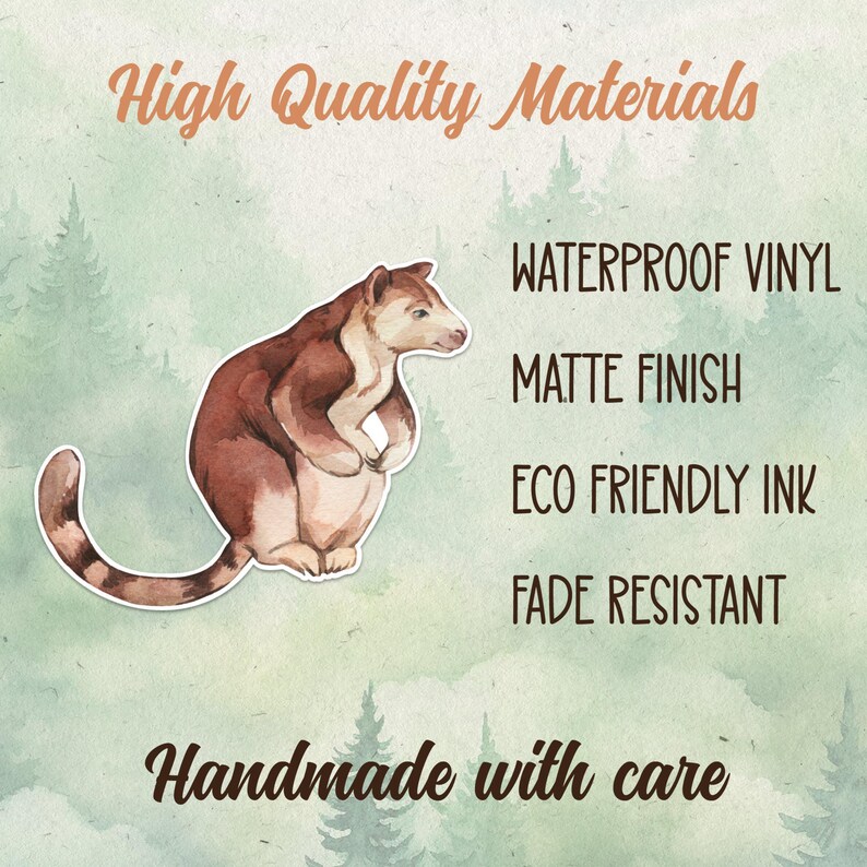 Waterproof vinyl tree kangaroo sticker, Cute animal lover gift, Great decal for laptops, kindles, and water bottles image 3