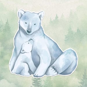 Wasserdichter Vinyl-Eisbär-Aufkleber, Süßes Tier-Liebhaber-Geschenk, Toller Aufkleber für Laptops, Kindles und Wasserflaschen