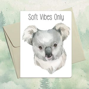 Custom handmade koala card, Cute animal lover gift, Personalized animal greeting card