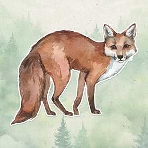 Fox sticker, Waterproof vinyl decal, Animal lover gifts