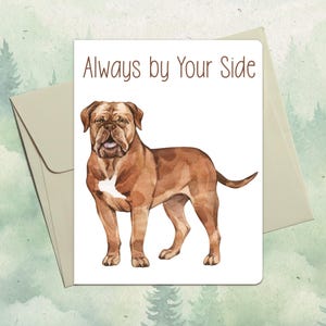 Cartão personalizado Doque de Bordeaux feito à mão, presente fofo para amantes de animais de estimação, cartão de felicitações personalizado para cães