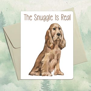 Cartão personalizado feito à mão para Cocker Spaniel, presente fofo para amantes de animais de estimação, cartão de felicitações personalizado para cães