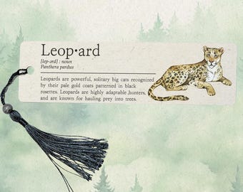 Leopard bookmark, Cute book lover gift, Gift for animal lovers