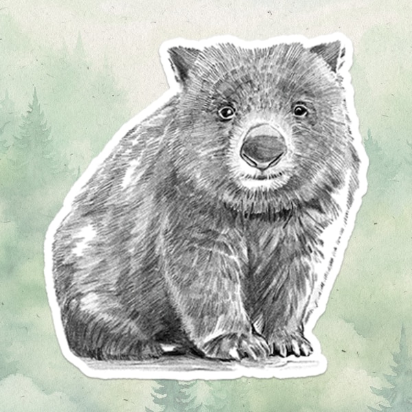 Wombat sticker, Waterproof vinyl decal, Animal lover gifts