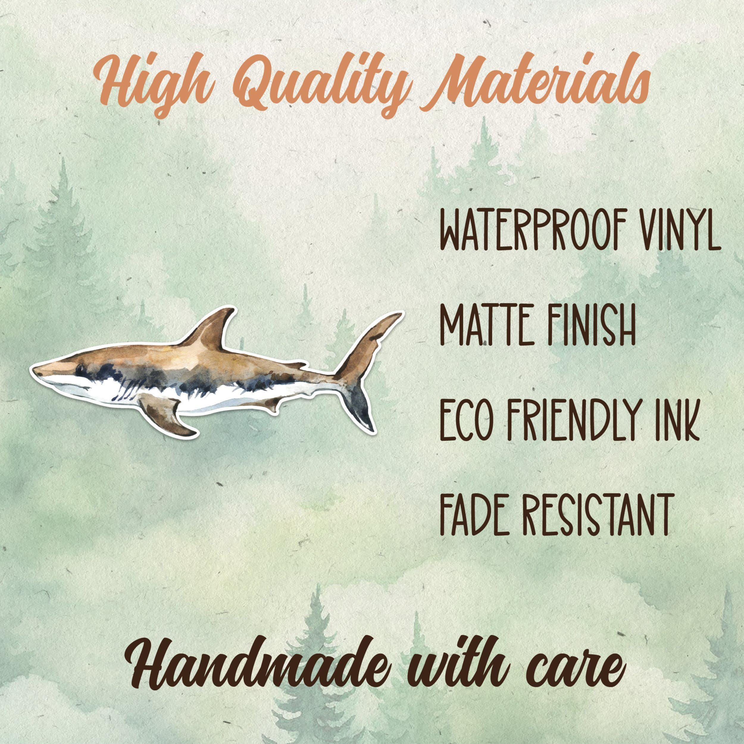 Waterproof Vinyl Bull Shark Sticker, Cute Animal Lover Gift, Great ...