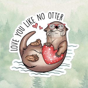 Sticker loutre en vinyle imperméable, cadeau mignon pour les amoureux des animaux, excellent sticker pour ordinateurs portables, Kindle et bouteilles d'eau