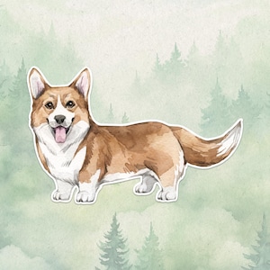 Waterproof vinyl corgi sticker, Cute dog lover gift, Great decal for laptops, kindles, and water bottles