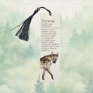 Hyena bookmark, Cute book lover gift, Gift for animal lovers
