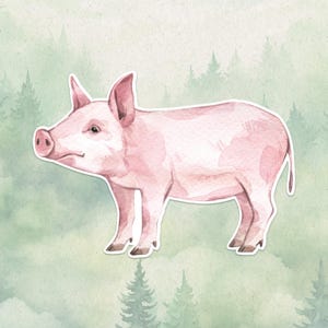 Waterproof vinyl piglet sticker, Cute pet lover gift, Great decal for laptops, kindles, and water bottles