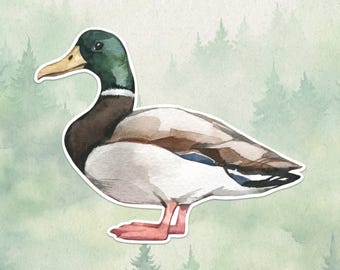 Waterproof vinyl duck sticker, Cute animal lover gift, Great decal for laptops, kindles, and water bottles