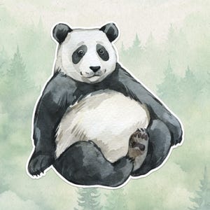 Waterproof vinyl panda sticker, Cute animal lover gift, Great decal for laptops, kindles, and water bottles