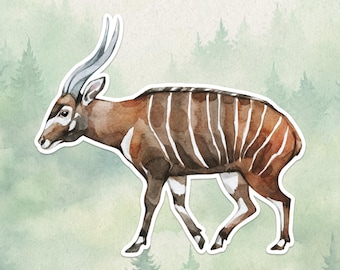 Waterproof vinyl bongo antelope sticker, Cute animal lover gift, Great decal for laptops, kindles, and water bottles