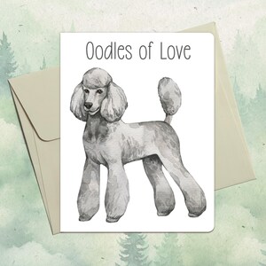Custom handmade Poodle card, Cute pet lover gift, Personalized dog greeting card