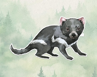 Waterproof vinyl tasmanian devil sticker, Cute animal lover gift, Great decal for laptops, kindles, and water bottles