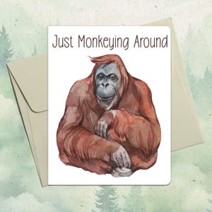 Personalisierte Orang-Utan Karte, Geschenk für Tierliebhaber, Personalisierte Grußkarte