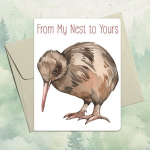 Personalisierte Kiwi Karte, Geschenk für Tierliebhaber, Personalisierte Vogel Grußkarte