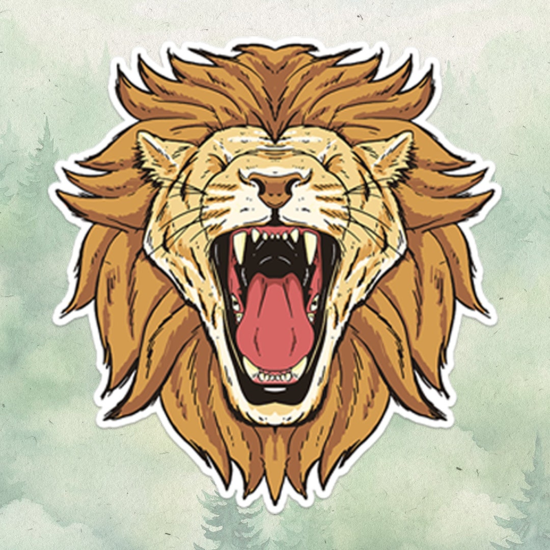Sticker Lion Animals Lion Sticker, Waterproof Vinyl Decal, Animal Lover Gifts - Etsy