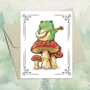 Handmade frog card, Cute animal lover gift, animal greeting card
