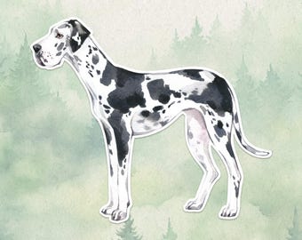 Wasserdichter Vinyl-Dogge-Aufkleber, niedliches Hundeliebhabergeschenk, großartiger Aufkleber für Laptops, kindles und Wasserflaschen