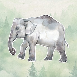 Pegatina de elefante indio de vinilo impermeable, bonito regalo para amantes de los animales, ideal para portátiles, Kindles y botellas de agua.