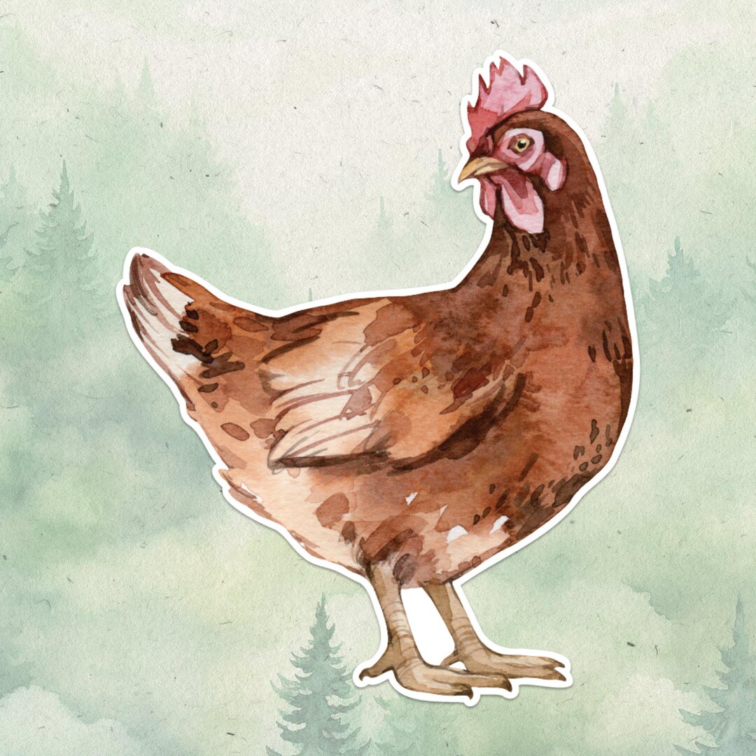 Hen Sticker, Chicken Sticker, Cute Sticker, Animal Lover Gift - Etsy