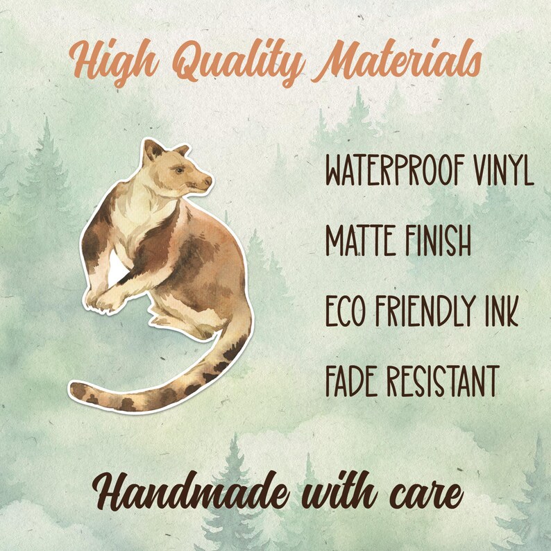 Waterproof vinyl tree kangaroo sticker, Cute animal lover gift, Great decal for laptops, kindles, and water bottles image 3
