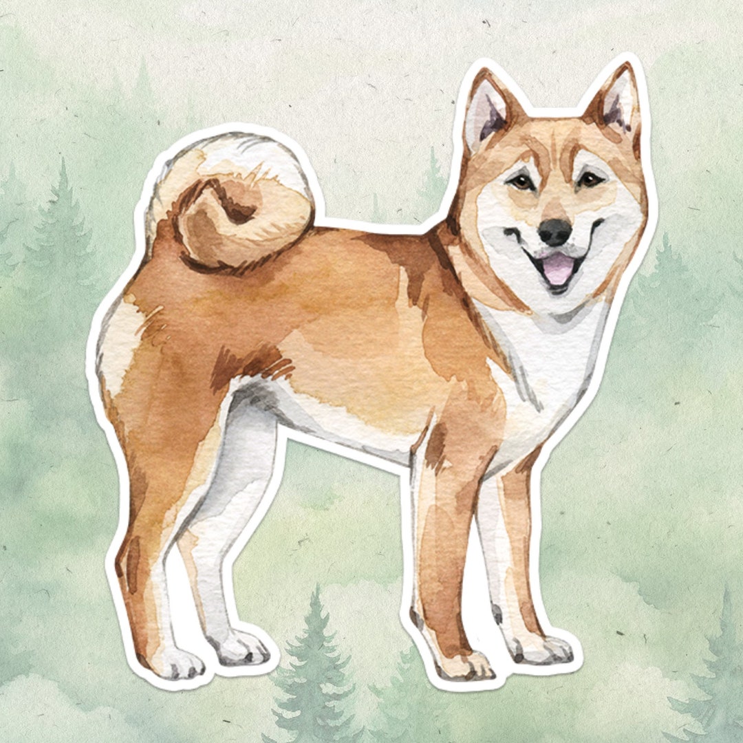 Shiba Inu Sticker, Waterproof Vinyl Decal, Dog Sticker - Etsy
