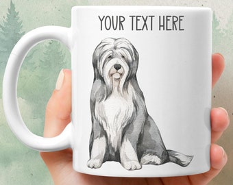 Bearded Collie mug - Personalized ceramic coffee mug - Watercolor