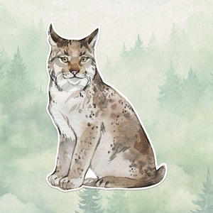 Waterproof vinyl lynx sticker, Cute animal lover gift, Great decal for laptops, kindles, and water bottles