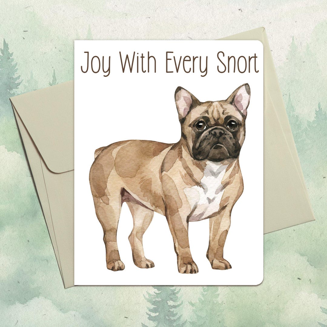 Custom Handmade French Bulldog Card, Cute Pet Lover Gift, Personalized ...