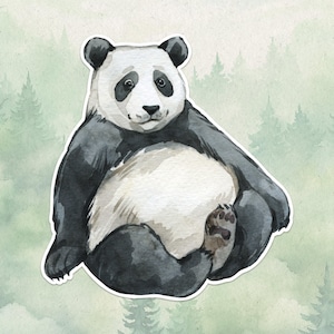 Wasserdichter Vinyl-Panda-Aufkleber, niedliches Tierliebhabergeschenk, großartiger Aufkleber für Laptops, kindles und Wasserflaschen