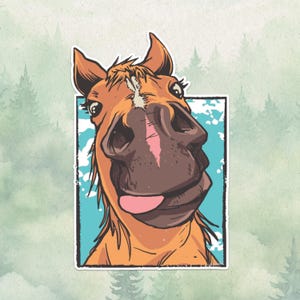 Waterproof vinyl horse sticker, Cute pet lover gift, Great decal for laptops, kindles, and water bottles