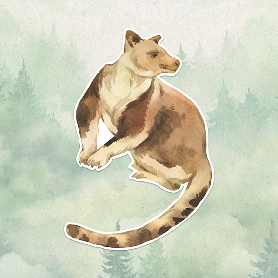 Waterproof vinyl tree kangaroo sticker, Cute animal lover gift, Great decal for laptops, kindles, and water bottles