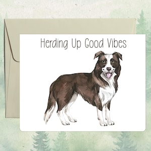 Custom handmade Border Collie card, Cute pet lover gift, Personalized dog greeting card