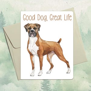 Cartão personalizado feito à mão para Boxer, presente fofo para amantes de animais de estimação, cartão de felicitações personalizado para cães