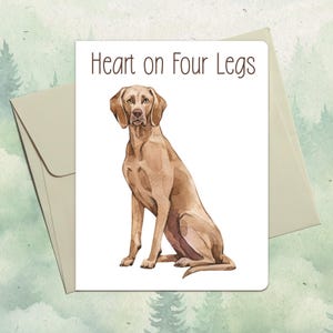 Carte vizsla faite main personnalisée, cadeau mignon pour amoureux des animaux de compagnie, carte de voeux personnalisée pour chien