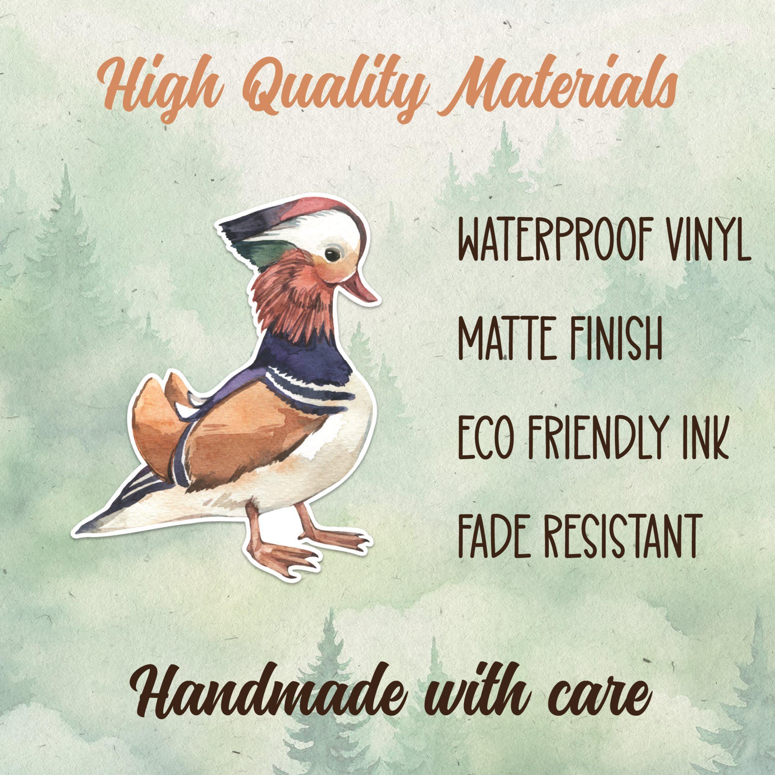 Waterproof Vinyl Mandarin Duck Sticker, Cute Animal Lover Gift, Great ...