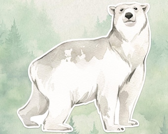 Waterproof vinyl polar bear sticker, Cute animal lover gift, Great decal for laptops, kindles, and water bottles