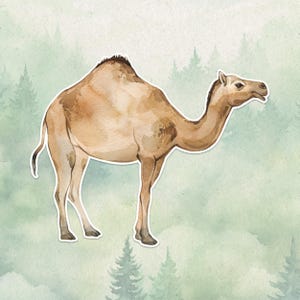 Waterproof vinyl Arabian camel sticker, Cute animal lover gift, Great decal for laptops, kindles, and water bottles