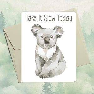 Custom handmade koala card, Cute animal lover gift, Personalized animal greeting card