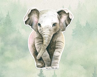 Wasserdichter Vinyl-Elefant-Aufkleber, Süßes Tier-Liebhaber-Geschenk, Großartiger Aufkleber für Laptops, Kindles und Wasserflaschen
