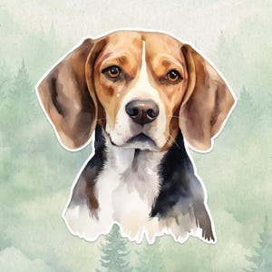 Waterproof vinyl beagle sticker, Cute dog lover gift, Great decal for laptops, kindles, and water bottles