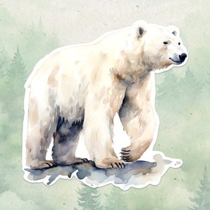 Polar bear sticker, Waterproof vinyl decal, Animal lover gifts