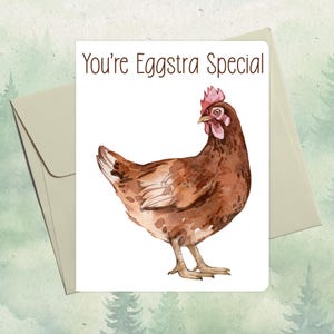 Carte de poule faite main personnalisée, cadeau mignon pour amoureux des animaux de compagnie, carte de voeux personnalisée de poulet