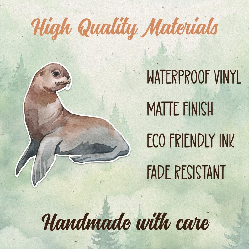 Waterproof vinyl sea lion sticker, Cute animal lover gift, Great decal for laptops, kindles, and water bottles image 3