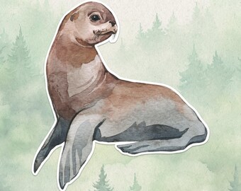 Waterproof vinyl sea lion sticker, Cute animal lover gift, Great decal for laptops, kindles, and water bottles